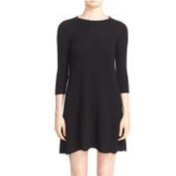 Autumn Cashmere 100% Pure Cashmere Swing Dress Minimalist Black Size S - Picture 2 of 9